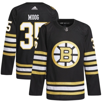 Men's Andy Moog Boston Bruins Adidas 100th Anniversary Primegreen Jersey - Authentic Black