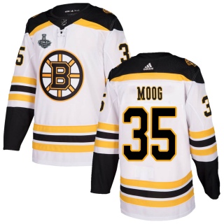 Men's Andy Moog Boston Bruins Adidas Away 2019 Stanley Cup Final Bound Jersey - Authentic White