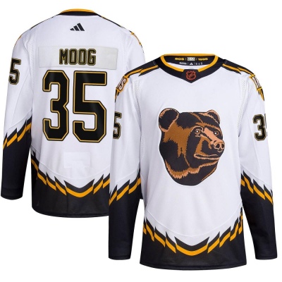 Men's Andy Moog Boston Bruins Adidas Reverse Retro 2.0 Jersey - Authentic White
