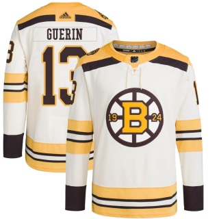 Men's Bill Guerin Boston Bruins Adidas 100th Anniversary Primegreen Jersey - Authentic Cream