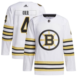 Men's Bobby Orr Boston Bruins Adidas 100th Anniversary Primegreen Jersey - Authentic White