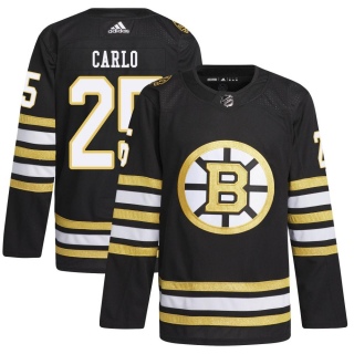 Men's Brandon Carlo Boston Bruins Adidas 100th Anniversary Primegreen Jersey - Authentic Black