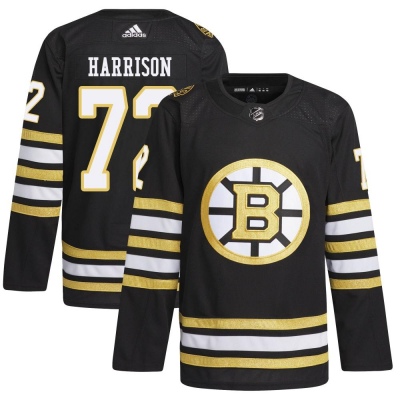 Men's Brett Harrison Boston Bruins Adidas 100th Anniversary Primegreen Jersey - Authentic Black