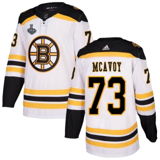 Men's Charlie McAvoy Boston Bruins Adidas Away 2019 Stanley Cup Final Bound Jersey - Authentic White