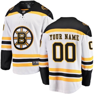 Men's Custom Boston Bruins Fanatics Branded Custom Away Jersey - Breakaway White