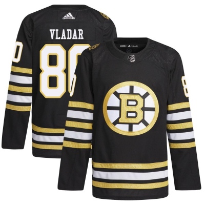 Men's Daniel Vladar Boston Bruins Adidas 100th Anniversary Primegreen Jersey - Authentic Black