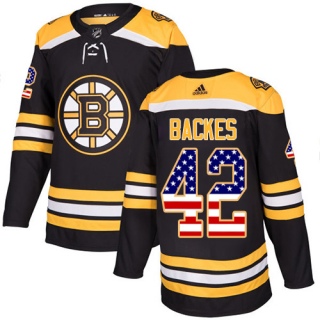 Men's David Backes Boston Bruins Adidas USA Flag Fashion Jersey - Authentic Black