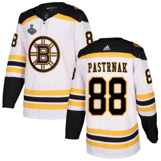 Men's David Pastrnak Boston Bruins Adidas Away 2019 Stanley Cup Final Bound Jersey - Authentic White