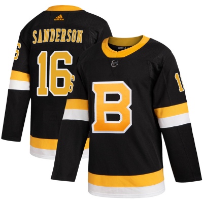 Men's Derek Sanderson Boston Bruins Adidas Alternate Jersey - Authentic Black