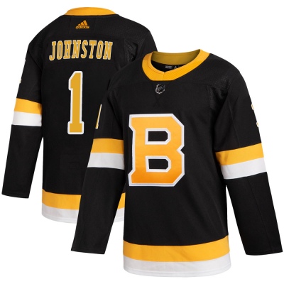 Men's Eddie Johnston Boston Bruins Adidas Alternate Jersey - Authentic Black