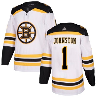 Men's Eddie Johnston Boston Bruins Adidas Away Jersey - Authentic White