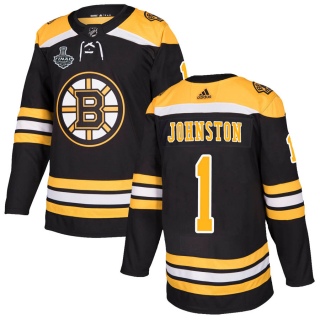 Men's Eddie Johnston Boston Bruins Adidas Home 2019 Stanley Cup Final Bound Jersey - Authentic Black