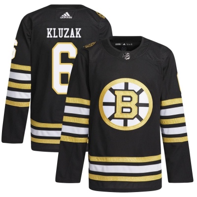 Men's Gord Kluzak Boston Bruins Adidas 100th Anniversary Primegreen Jersey - Authentic Black
