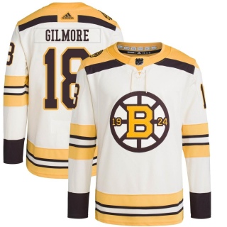 Men's Happy Gilmore Boston Bruins Adidas 100th Anniversary Primegreen Jersey - Authentic Cream