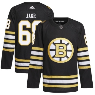 Men's Jaromir Jagr Boston Bruins Adidas 100th Anniversary Primegreen Jersey - Authentic Black