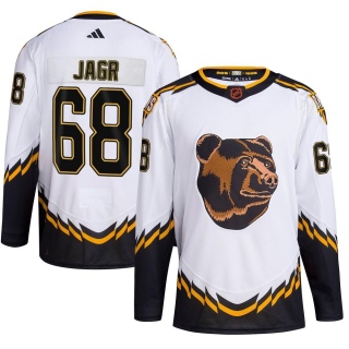Men's Jaromir Jagr Boston Bruins Adidas Reverse Retro 2.0 Jersey - Authentic White