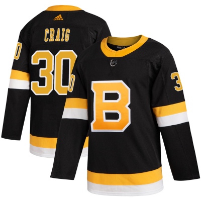 Men's Jim Craig Boston Bruins Adidas Alternate Jersey - Authentic Black