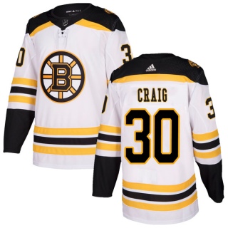 Men's Jim Craig Boston Bruins Adidas Away Jersey - Authentic White