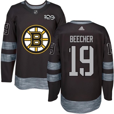 Men's Johnny Beecher Boston Bruins 1917- 100th Anniversary Jersey - Authentic Black