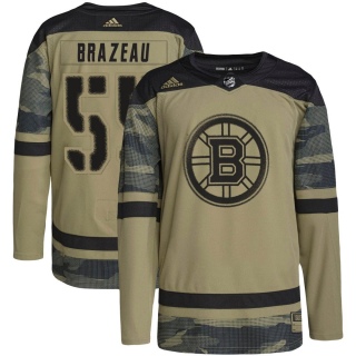 Men's Justin Brazeau Boston Bruins Adidas Military Appreciation Practice Jersey - Authentic Camo