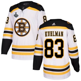 Men's Karson Kuhlman Boston Bruins Adidas Away 2019 Stanley Cup Final Bound Jersey - Authentic White