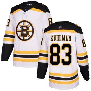 Men's Karson Kuhlman Boston Bruins Adidas Away Jersey - Authentic White