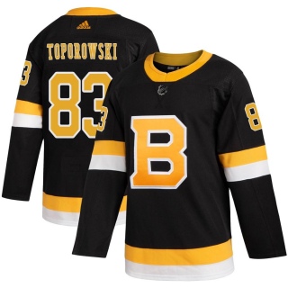 Men's Luke Toporowski Boston Bruins Adidas Alternate Jersey - Authentic Black