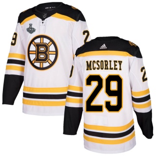 Men's Marty Mcsorley Boston Bruins Adidas Away 2019 Stanley Cup Final Bound Jersey - Authentic White