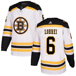Men's Mason Lohrei Boston Bruins Adidas Away Jersey - Authentic White