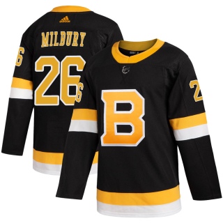 Men's Mike Milbury Boston Bruins Adidas Alternate Jersey - Authentic Black