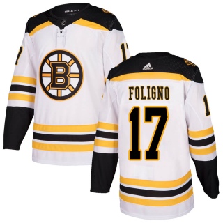 Men's Nick Foligno Boston Bruins Adidas Away Jersey - Authentic White