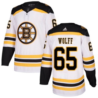 Men's Nick Wolff Boston Bruins Adidas Away Jersey - Authentic White