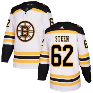 Men's Oskar Steen Boston Bruins Adidas Away Jersey - Authentic White