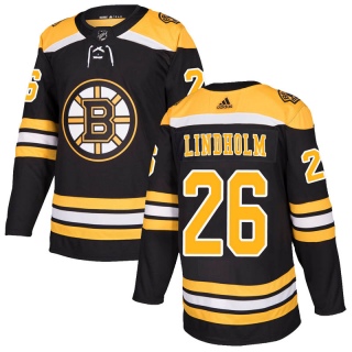 Men's Par Lindholm Boston Bruins Adidas Home Jersey - Authentic Black