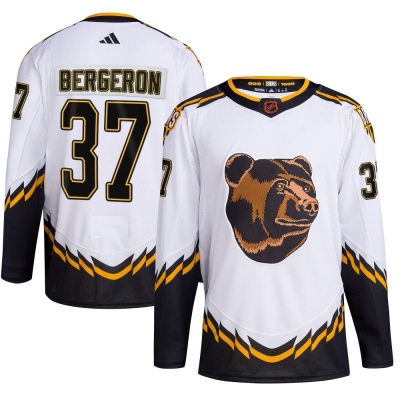 Men's Patrice Bergeron Boston Bruins Adidas Reverse Retro 2.0 Jersey - Authentic White