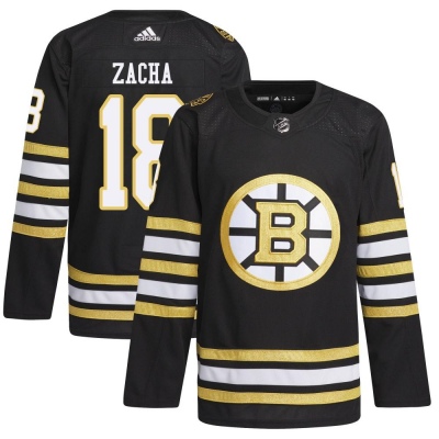 Men's Pavel Zacha Boston Bruins Adidas 100th Anniversary Primegreen Jersey - Authentic Black
