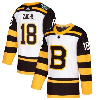 Men's Pavel Zacha Boston Bruins Adidas 2019 Winter Classic Jersey - Authentic White