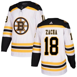 Men's Pavel Zacha Boston Bruins Adidas Away Jersey - Authentic White