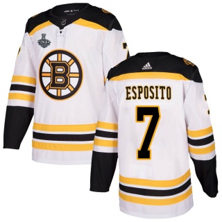 Men's Phil Esposito Boston Bruins Adidas Away 2019 Stanley Cup Final Bound Jersey - Authentic White