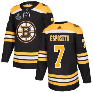 Men's Phil Esposito Boston Bruins Adidas Home 2019 Stanley Cup Final Bound Jersey - Authentic Black