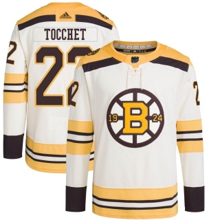Men's Rick Tocchet Boston Bruins Adidas 100th Anniversary Primegreen Jersey - Authentic Cream