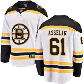 Men's Samuel Asselin Boston Bruins Fanatics Branded Away Jersey - Breakaway White