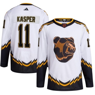 Men's Steve Kasper Boston Bruins Adidas Reverse Retro 2.0 Jersey - Authentic White