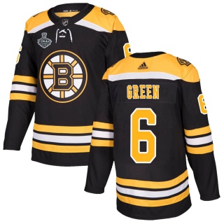 Men's Ted Green Boston Bruins Adidas Black Home 2019 Stanley Cup Final Bound Jersey - Authentic Green