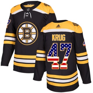 Men's Torey Krug Boston Bruins Adidas USA Flag Fashion Jersey - Authentic Black