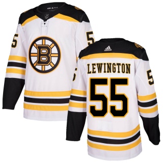 Men's Tyler Lewington Boston Bruins Adidas Away Jersey - Authentic White