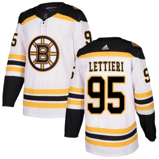 Men's Vinni Lettieri Boston Bruins Adidas Away Jersey - Authentic White