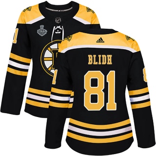 Women's Anton Blidh Boston Bruins Adidas Home 2019 Stanley Cup Final Bound Jersey - Authentic Black
