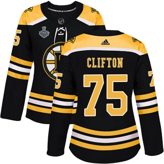 Women's Connor Clifton Boston Bruins Adidas Home 2019 Stanley Cup Final Bound Jersey - Authentic Black