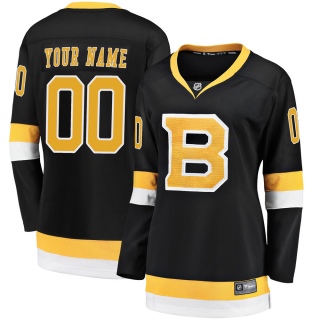 Women's Custom Boston Bruins Fanatics Branded Custom Breakaway Alternate Jersey - Premier Black